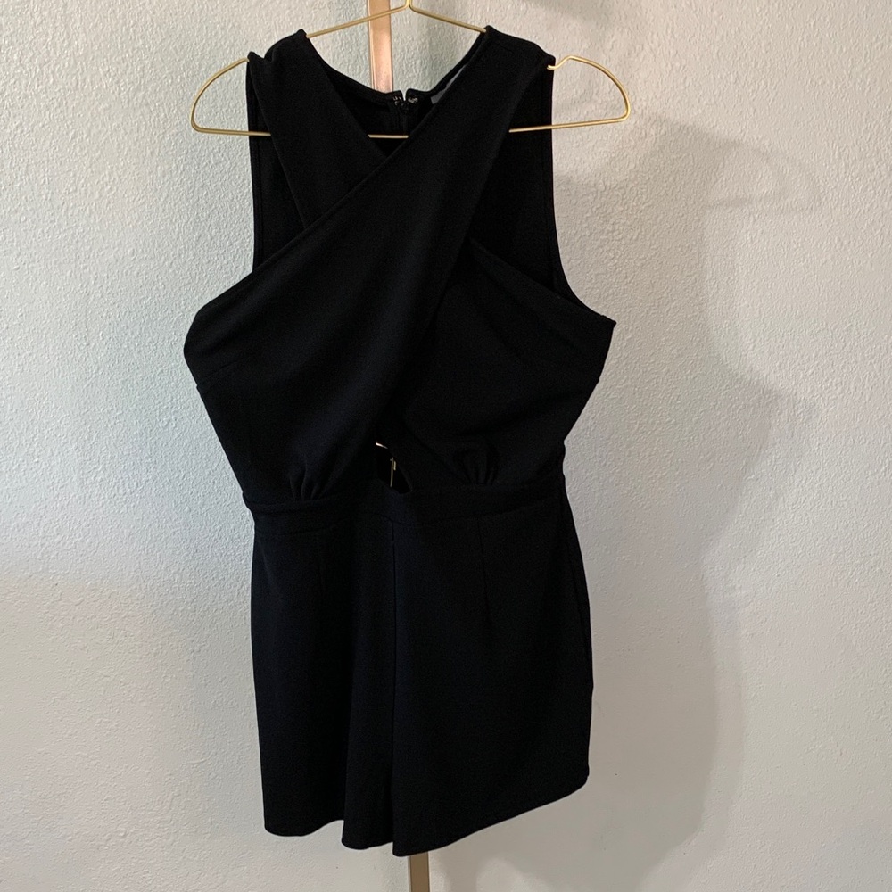 Bar III Black Cross-Back Backless Dress